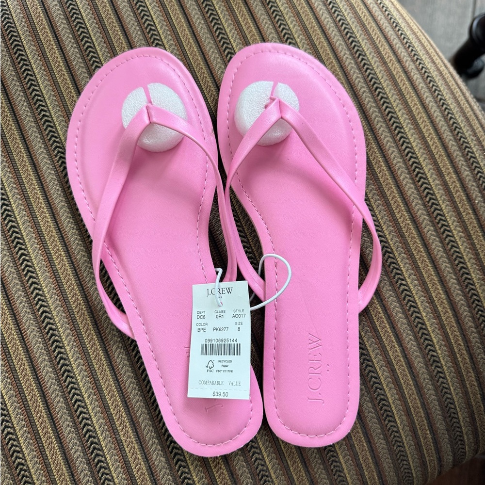 J. Crew Pink Womens Thong Sandals 8 NWT